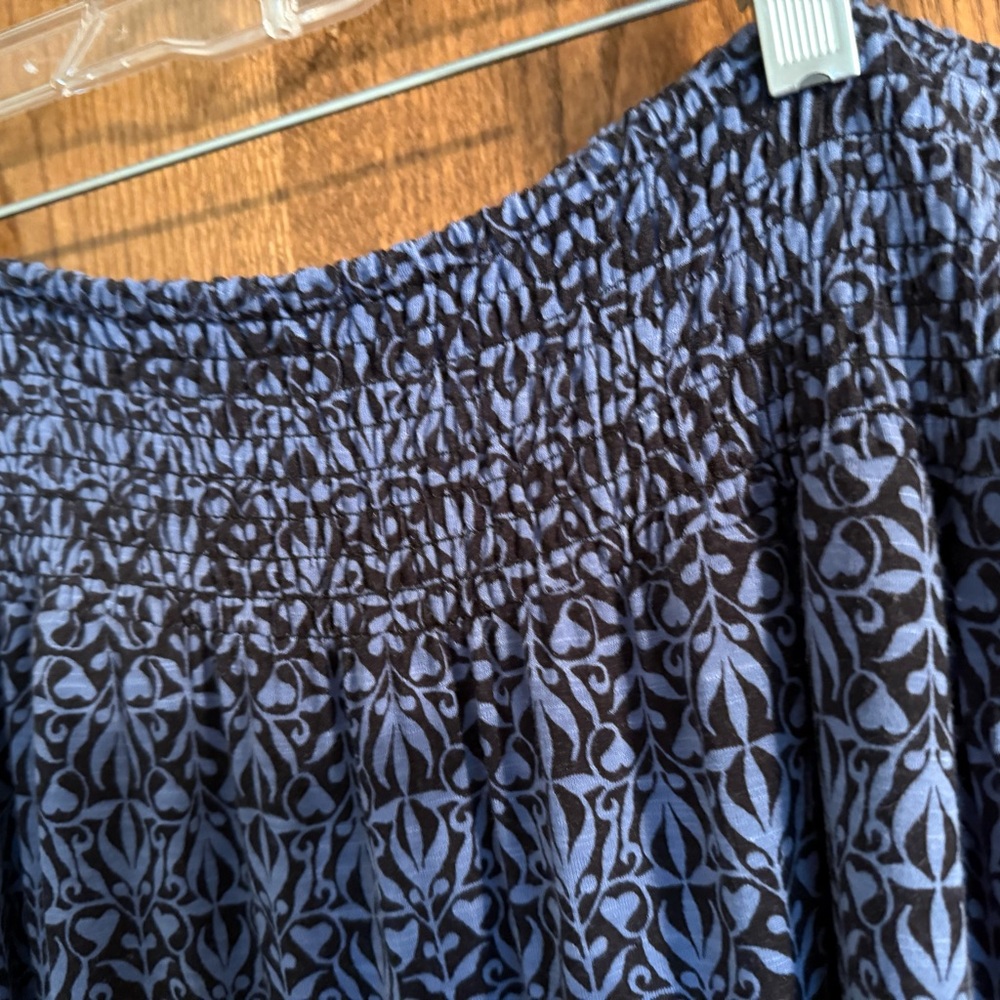 J. Jill Blue and Black Patterned Midi Skirt - Picture 3 of 3